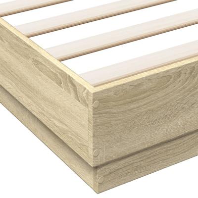 Bedframe bewerkt hout sonoma eikenkleurig 160x200 cm