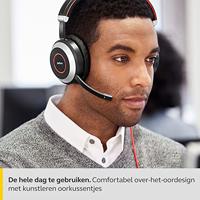 Jabra Evolve 80 MS Wired Stereo Over-Ear Headset – Microsoft Optimised Headphones With Active Noise Cancellation – USB and 3.5 mm Jack Connections – Black - thumbnail