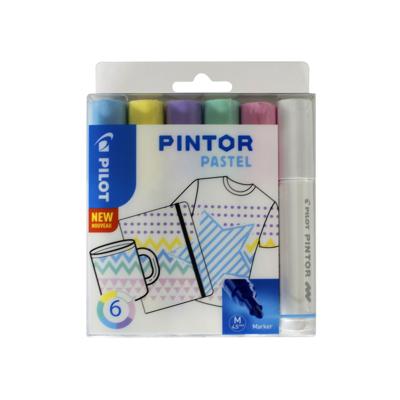 Verfstift Pilot Pintor pastel medium assorti etui à 6 stuks Verfstift Pilot Pintor pastel medium assorti etui à 6 stuks