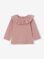 T-shirt babypakje met lange mouwen van fantasie opengewerkte tricot rouge - thumbnail