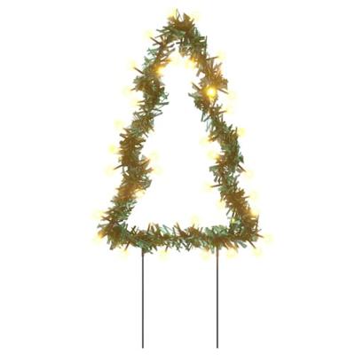 Kerstverlichting kerstboom 3 st met grondpinnen 50 LED's 30 cm - thumbnail