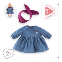 Corolle poppen jeansjurk met sjaal kleine ontdekker - 36cm - thumbnail