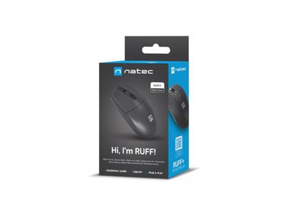 Muis Natec Ruff Plus Zwart Monochrome - thumbnail