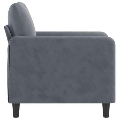 Fauteuil 60 cm fluweel donkergrijs