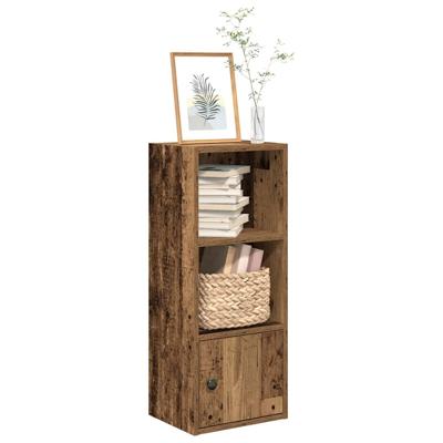 Boekenkast 31x24x77 cm bewerkt hout oud houtkleurig