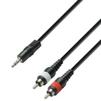 Adam Hall 3 Star YWCC 0100 verloopkabel 2x RCA naar mini-jack 1m - thumbnail