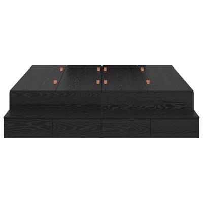 Opbergbedframe Zwart eiken 236.5 x 160 x 31.5 cm Bewerkt hout