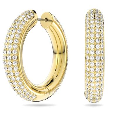 Swarovski 5618305 Oorringen Dextera goudkleurig-wit 25 mm - thumbnail