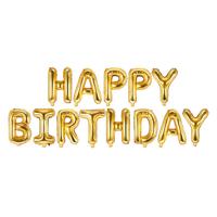 Folie Ballonnen Set Happy Birthday Goud - thumbnail