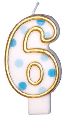 Cijferkaars Blauw 6 gespikkeld
