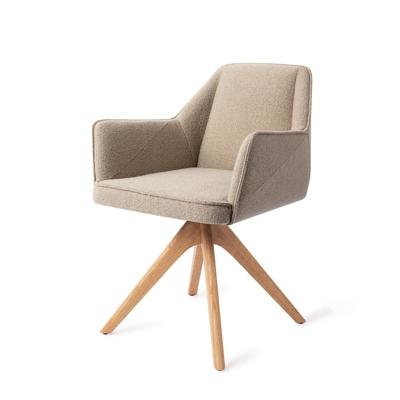 Jesper Home Tome eetkamerstoel Great Greige revolve oak natural
