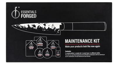 Forged Messen Onderhoudsset - Metaal polijstmiddel, metaalolie, houtwas & microvezeldoekjes.
