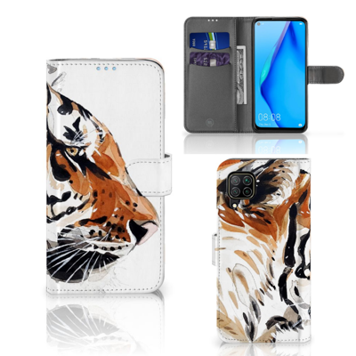 Hoesje Huawei P40 Lite Watercolor Tiger Hoesje Huawei P40 Lite Watercolor Tiger