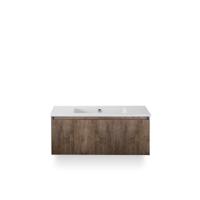 Frozen 3d Badmeubelset 100 cm - Greeplijst in kleur - Charleston - Keramische Wastafel Wit Zonder Kraangat - thumbnail