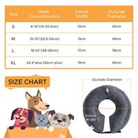 Nobleza Opblaasbare herstelhalsband voor hond en kat, verstelbaar, voor huisdieren, opblaasbare beschermende halsband voor katten, honden, herstel van operaties of wonden, grijs (S) - thumbnail