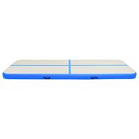 VidaXL Gymnastiekmat met pomp opblaasbaar 300x100x15 cm pvc blauw - thumbnail