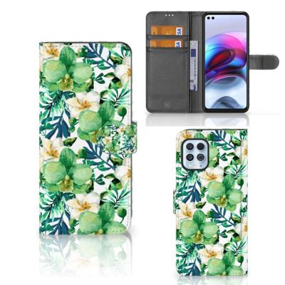 Motorola Moto G100 Hoesje Orchidee Groen Motorola Moto G100 Hoesje Orchidee Groen