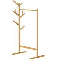 Bamboe kapstok met kapstok en 8 haken - kapstok - bamboehout - thumbnail