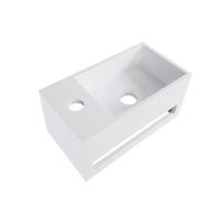Fontein BWS Veroni met Handdoekhouder Solid Surface Mat Wit (kraangat links) - thumbnail