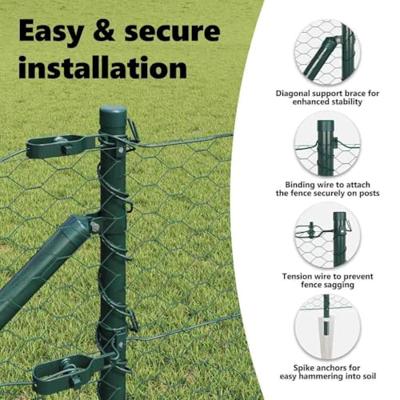 VidaXL Afrasteringspaal groen 10 x 0,6 m (36 mm gaas) staal en pvc