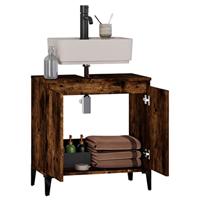 Wastafelkast 58x33x60 cm bewerkt hout gerookt eikenkleurig - thumbnail