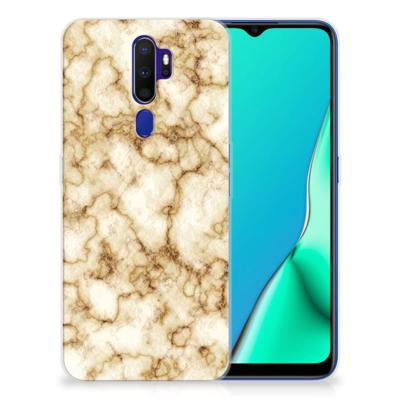 OPPO A9 2020 TPU Siliconen Hoesje Marmer Goud