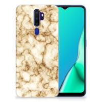 OPPO A9 2020 TPU Siliconen Hoesje Marmer Goud - thumbnail