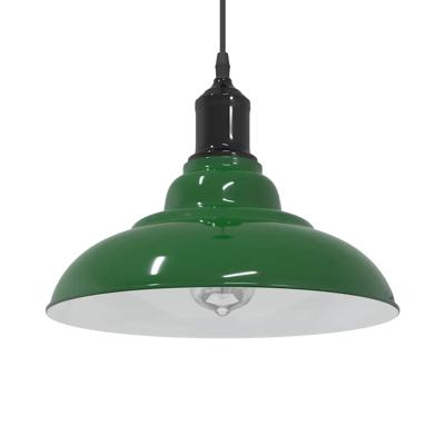 Hanglamp in hoogte verstelbaar E27 31 cm metaal glanzend groen