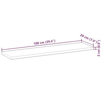 Wandschap zwevend olieafwerking 100x20x2 cm massief acaciahout
