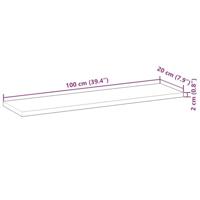 Wandschap zwevend olieafwerking 100x20x2 cm massief acaciahout - thumbnail