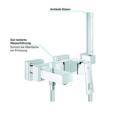 GROHE Eurocube badkraan met omstel en koppelingen met garnituur chroom 23141000