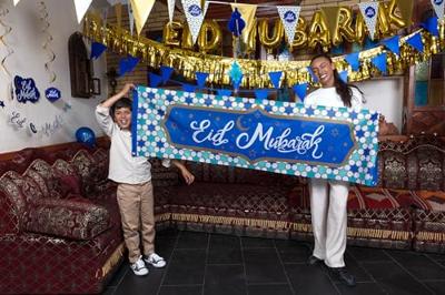 Banner Eid Mubarak Blauw (50x180cm)