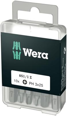 Wera 851/1 Z Bits Phillips, PH 3 x 25 mm (10 Bits pro Box) - 1 stuk(s) - 05072402001 Wera 851/1 Z Bits Phillips, PH 3 x 25 mm (10 Bits pro Box) - 1 stuk(s) - 05072402001