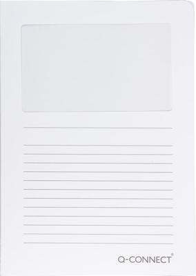 Q-CONNECT L-map met venster, 120 g/m², A4, pak van 100 stuks, wit