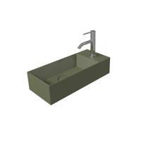 Fontein Salenzi Spy 45x20 cm Mat Legergroen Kraangat Rechts (inclusief bijpassende waste) - thumbnail