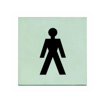 Intersteel Pictogram herentoilet zelfklevend vierkant - RVS