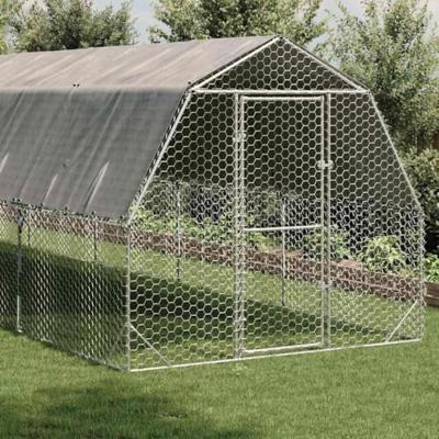 Kippenren met dak 2,5x8x2,25 m gegalvaniseerd staal