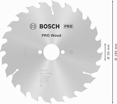 Bosch Accessories Optiline Wood 2608641185 Hardmetaal-cirkelzaagblad 190 x 30 x 2 mm Aantal tanden: 24 1 stuk(s)