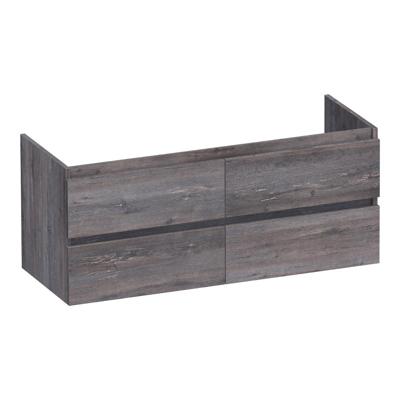 Brauer Joy - Onderkast - 120 cm - met 4 Softclose Lades Greeploos en 2 Sifon Uitsparingen - Driftwood