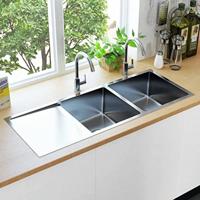 Gootsteen handgemaakt roestvrij staal - thumbnail