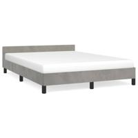 Bedframe zonder matras 140x200 cm fluweel lichtgrijs - thumbnail