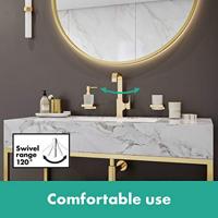 Hansgrohe Wastafelmengkraan Metropol Eengreeps 230 met Rechte Greep en Push-Open Afvoer Gepolijst Goud - thumbnail