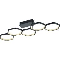 LED Plafondlamp - Trion Vigon - 24W - Warm Wit 3000K - Dimbaar - Rechthoek - Mat Antraciet - Aluminium - thumbnail