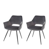 Riverdale Eetkamerstoel Eve grijs - set van 2 - thumbnail