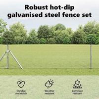 VidaXL Afrasteringspaal zilver 25 x 0,5 m (25 x 25 mm gaas) staal - thumbnail