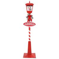Kerststraatlamp met lantaarn Rood 40.5x40.5x180cm Metaal - thumbnail