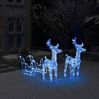 Kerstversiering rendieren en slee 160 LED's 130 cm acryl - thumbnail