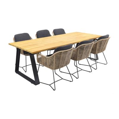 Taste Belmond naturel/Basso 240x100 cm. stapelbare tuinset - 7-delig