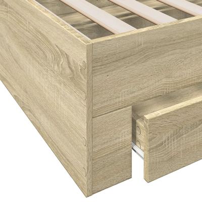 Bedframe met lades bewerkt hout sonoma eikenkleurig 100x200 cm