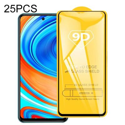 Voor Xiaomi Redmi Note 9 Pro Max 25 PCS 9D Volledige lijm Full Screen Tempered Glass Film